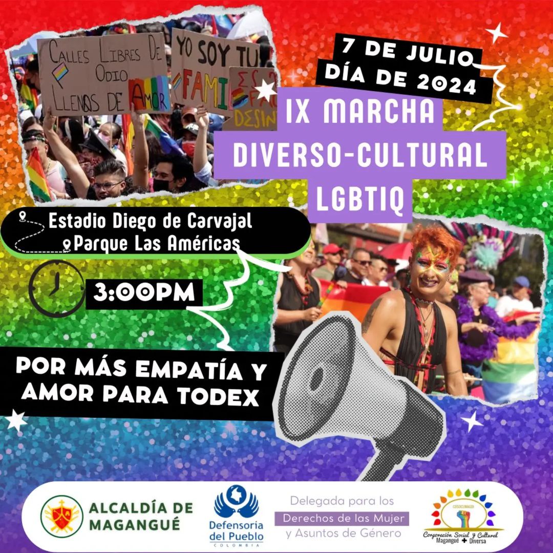 9� Marcha Diverso Cultural LGBTIQ+ Magangu&eacute; 2024