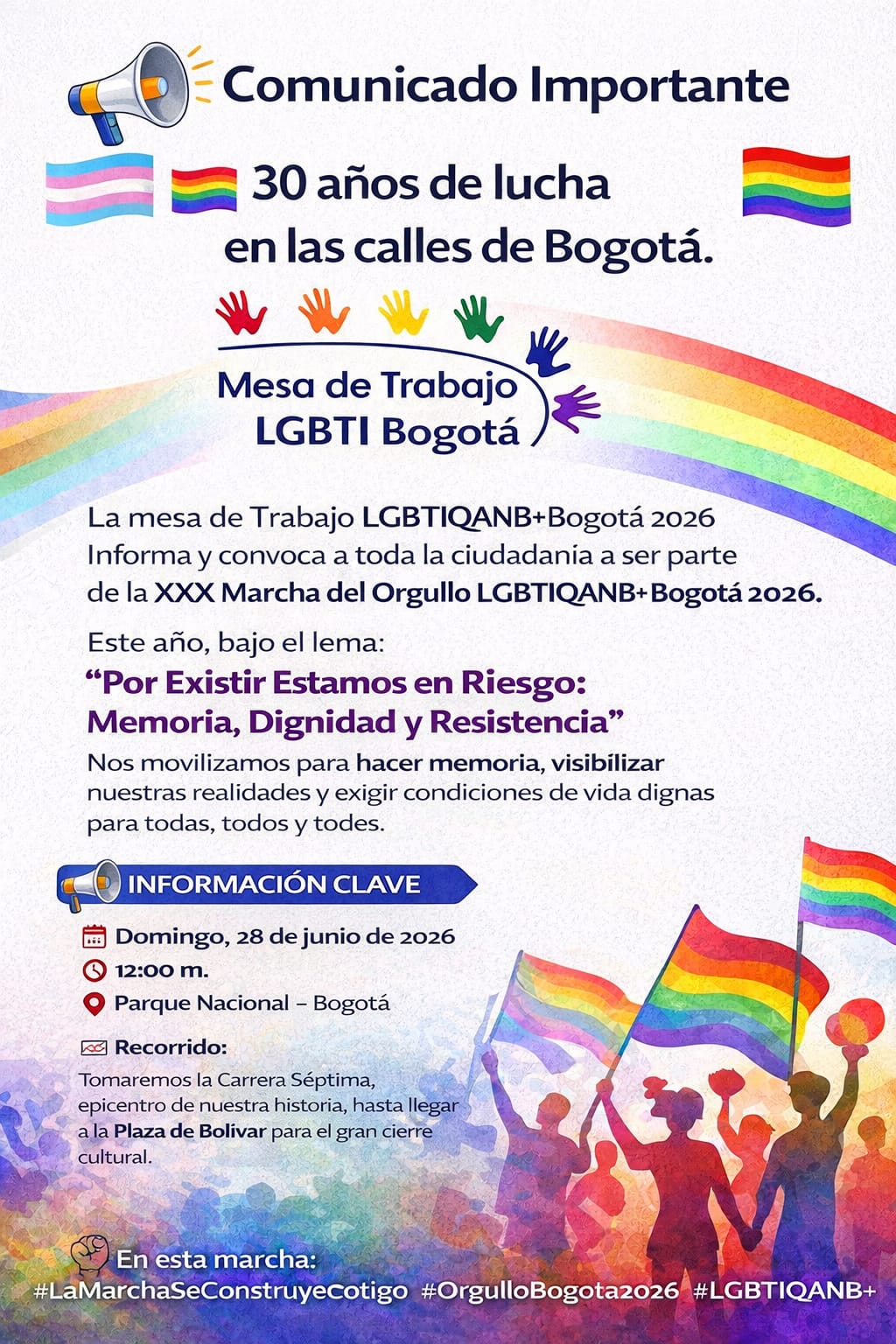 30� Marcha LGBTIQ+ de Bogot� 2026