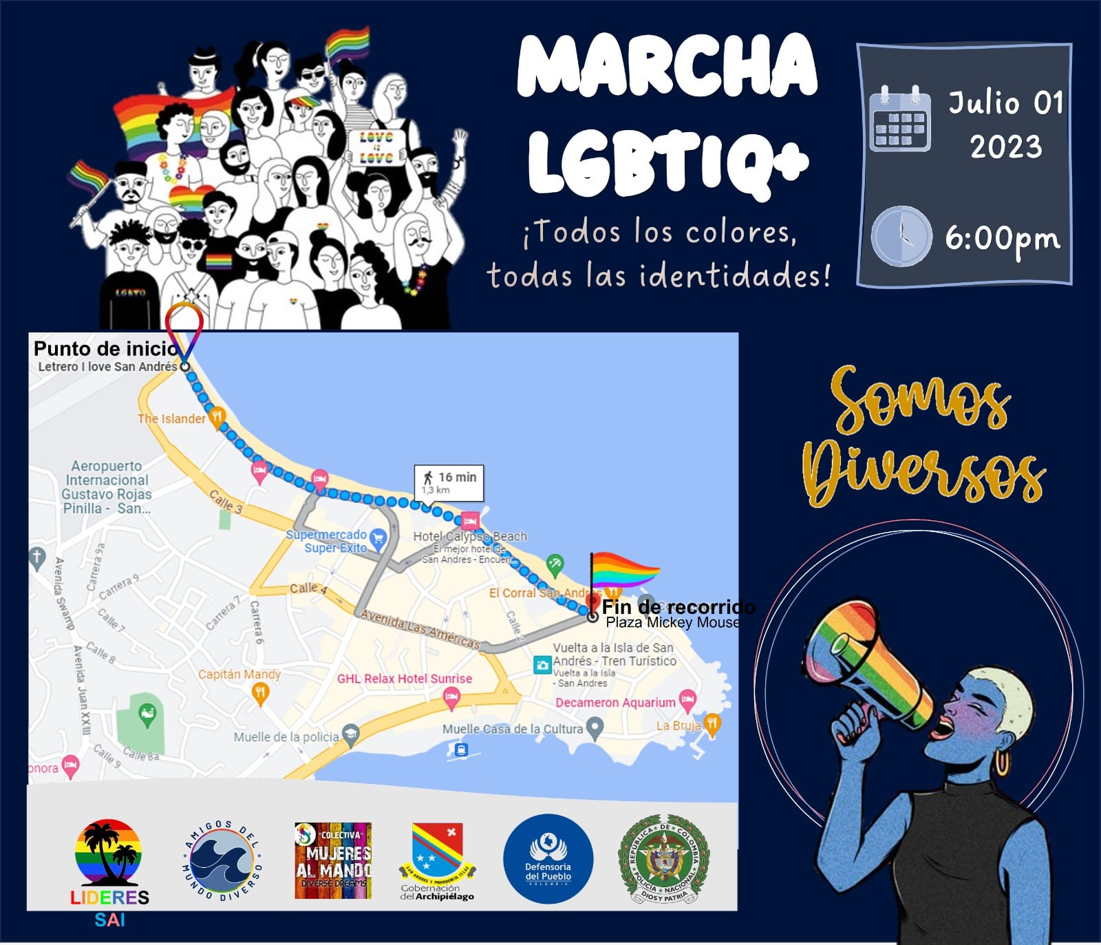 1 Marcha LGBTIQ+ San Andrs Islas 2023